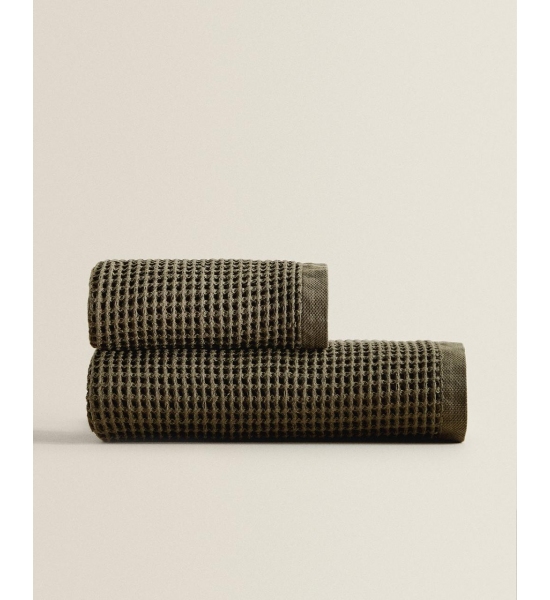 Вафельний рушник для обличчя Zara home, хакі