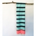 Традиційний турецький рушник фута Aqua-black-floresc.pink, Wonderfouta