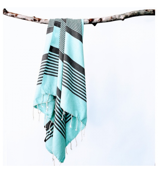 Традиційний турецький рушник фута Aqua-dark gray, Wonderfouta