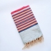Традиційний турецький рушник фута gray-blue-fuschia, Wonderfouta