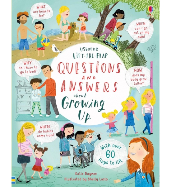 Книга з віконечками Lift-the-flap Questions and Answers about Growing Up, Usborne