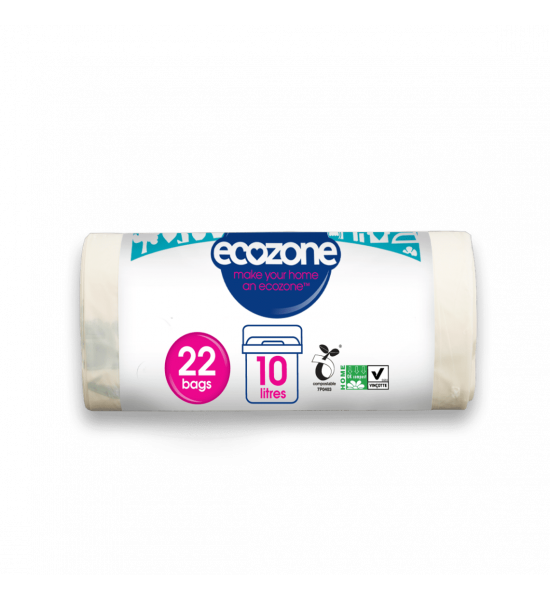Биоразлагаемые мусорные пакеты 10 л ECOZONE, 22 шт