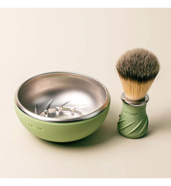 Чаша и помазок для бритья Leaf Shave, цвет Sage