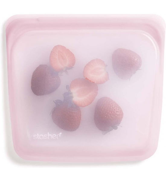 Силіконовий харчовий контейнер Stasher, sandwich bag 450 мл, колір Rainbow Pink